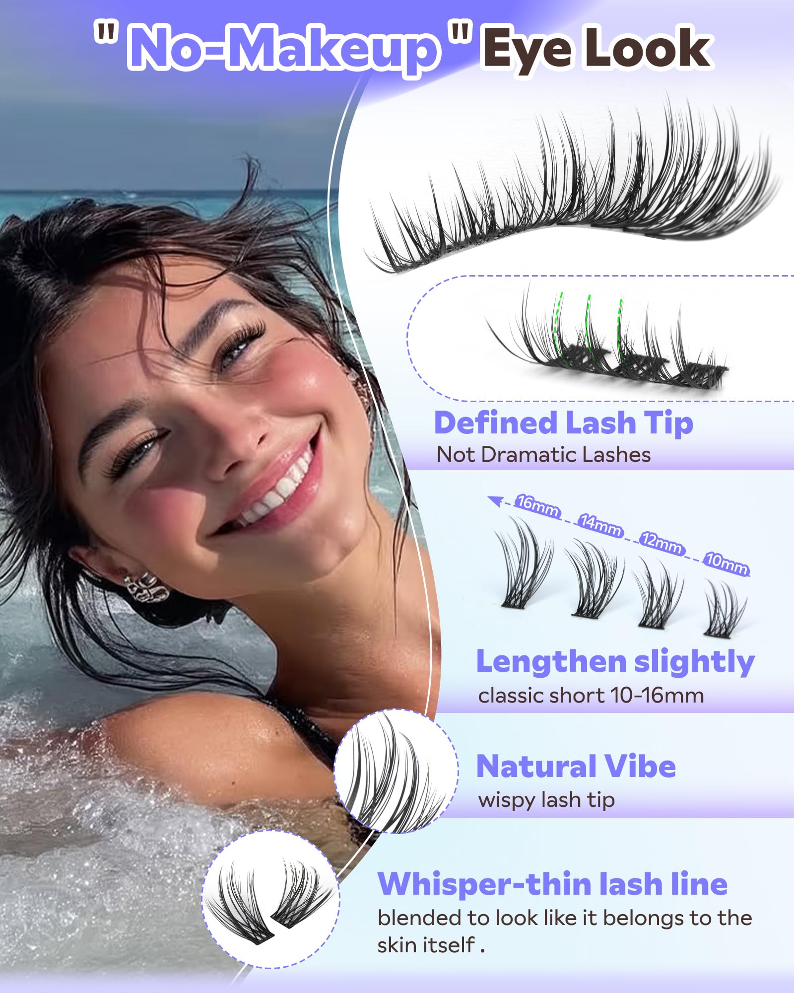 Goddvenus Wispy Lash Clusters natural-blend look for effortless everyday glamour.