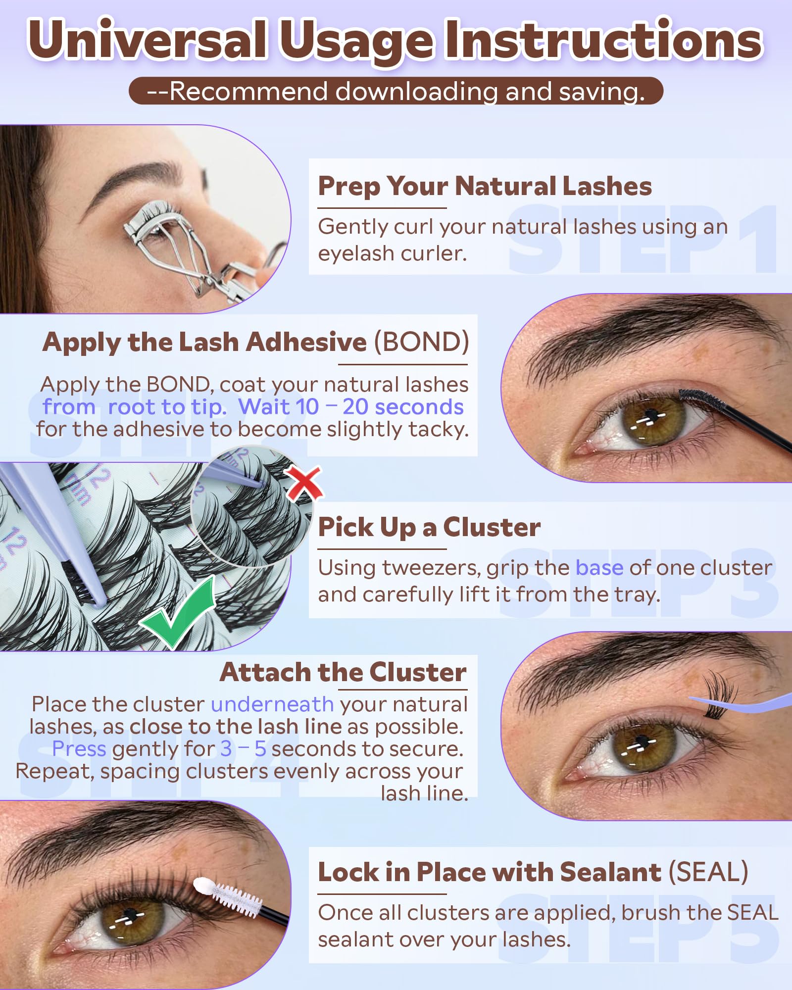Goddvenus Wispy Lash Clusters no-makeup-look effect suggested for natural beauty.