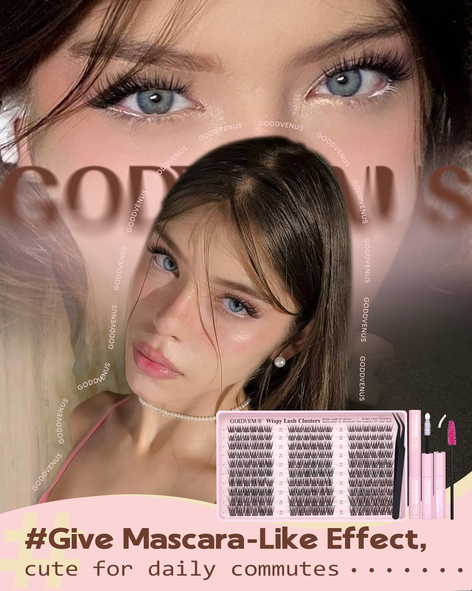 Goddvenus wispy lash line close-up—soft definition that blends like natural lashes.