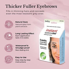 Godefroy brow color in dark brown during step 2 application builds a richer shade.