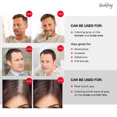 Godefroy kit used on facial hair for targeted color touch-ups.