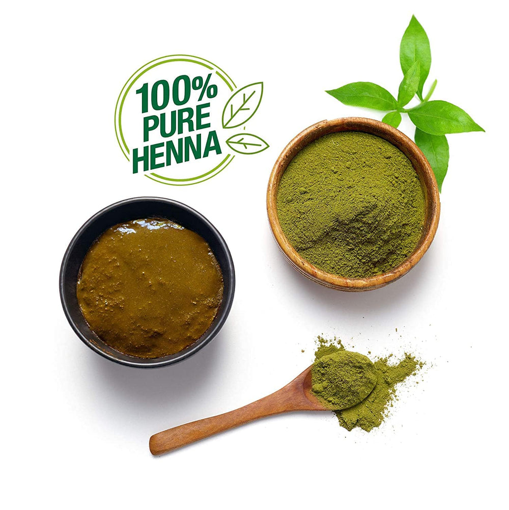 Godrej Nupur Henna color result on hair and scalp with conditioning notes.