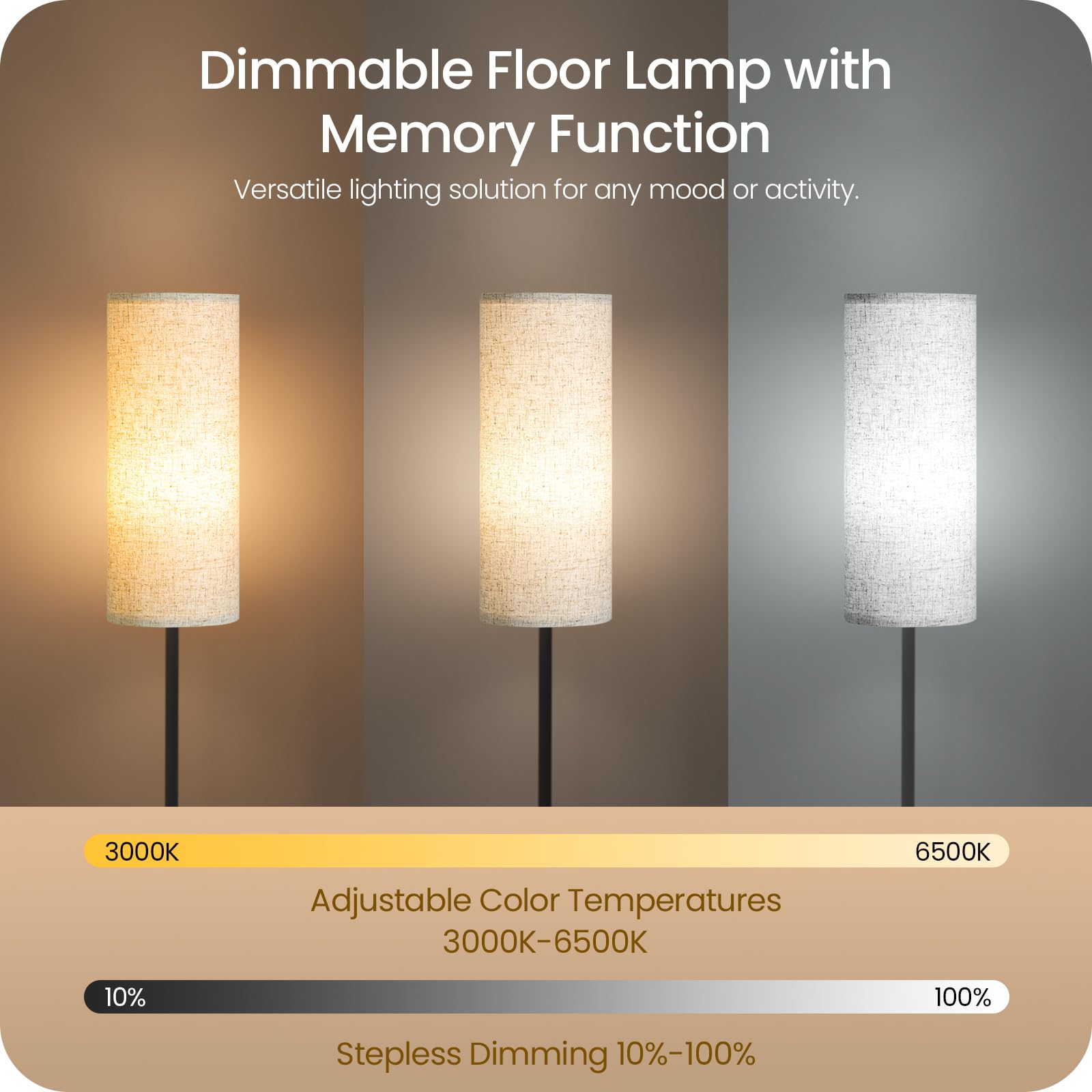GOEBLESON corner living room lamp beside the sofa