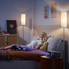 GOEBLESON floor lamp with foot switch for quick on/off