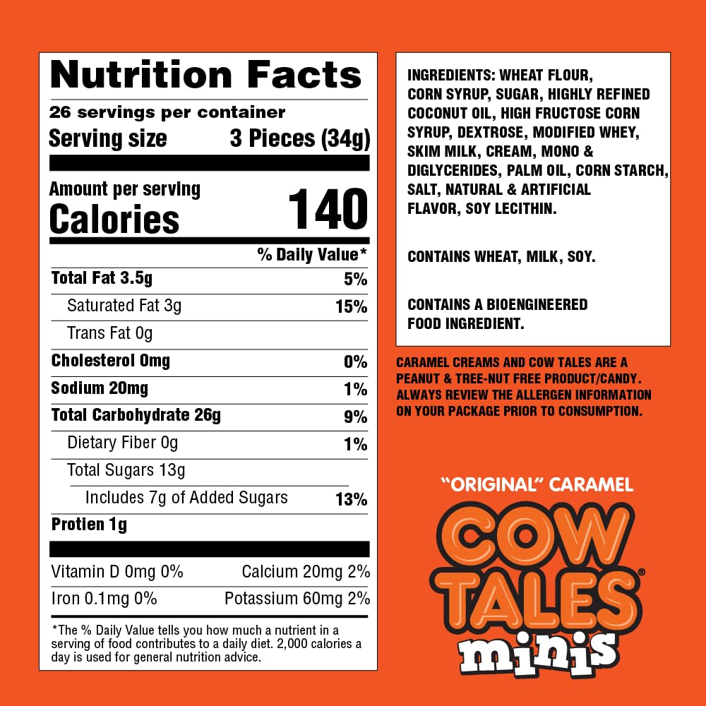 Close-up of creamy center in Goetze's Vanilla Cow Tales Minis, nostalgic snack.