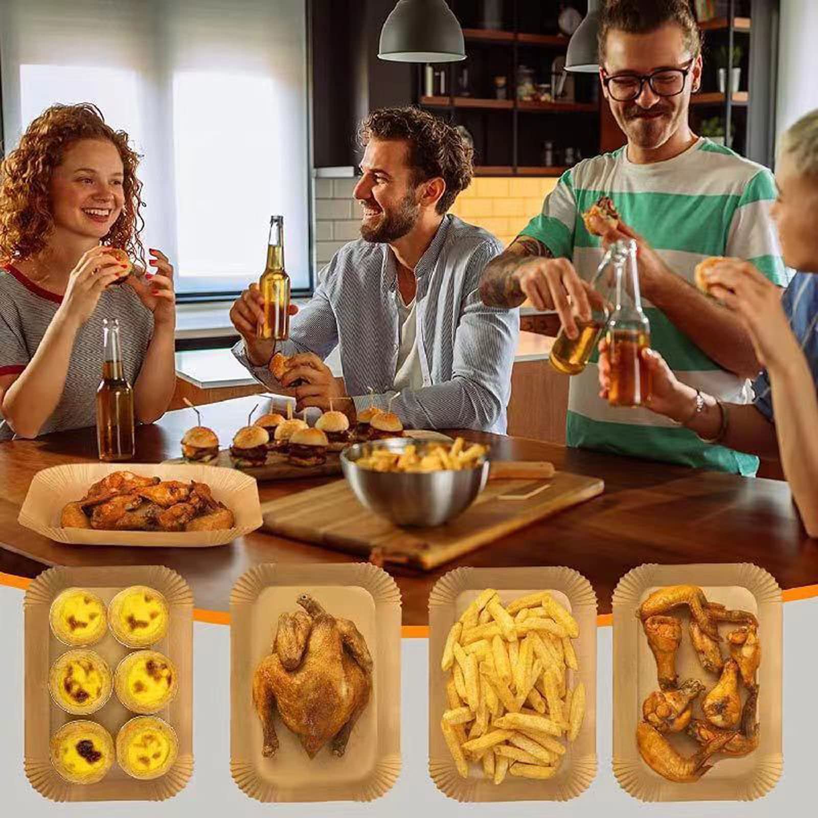 GOFFUGT 125-pack natural wood pulp liner offers non-stick food release.