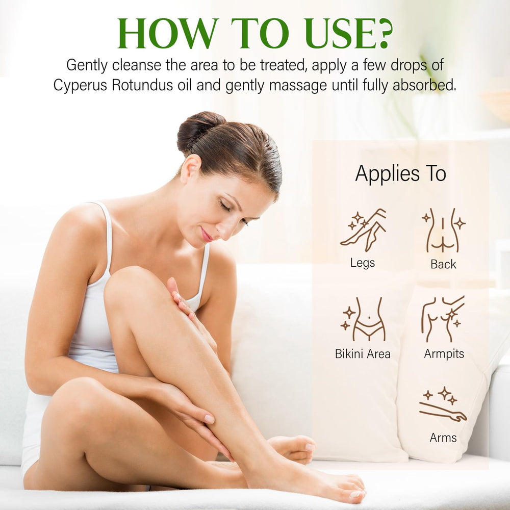 GOGIFTGO Cyperus Oil bottle with label showcasing natural hair-care option