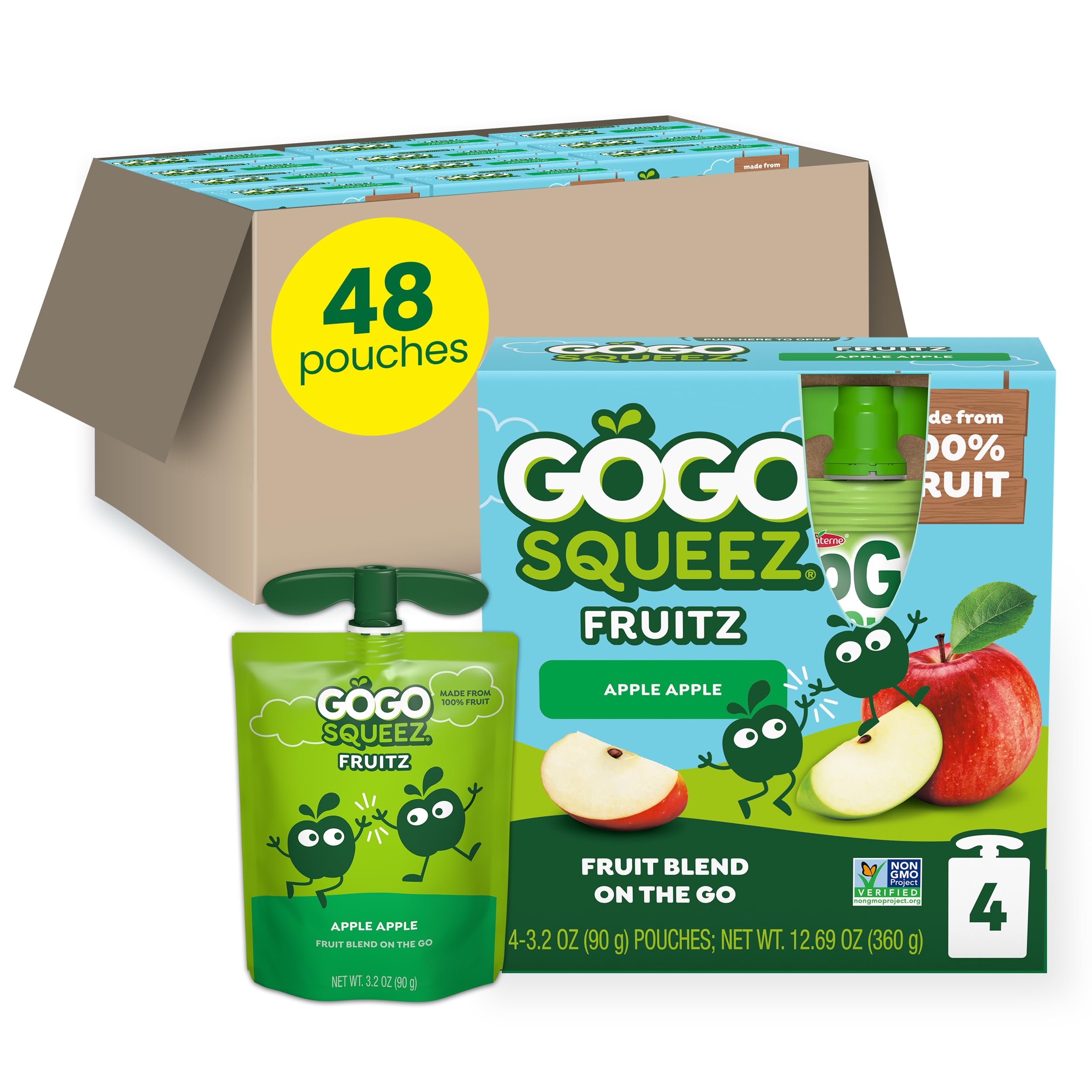 GoGo SqueeZ Apple Apple pouch, convenient on-the-go fruit snack for busy kids.