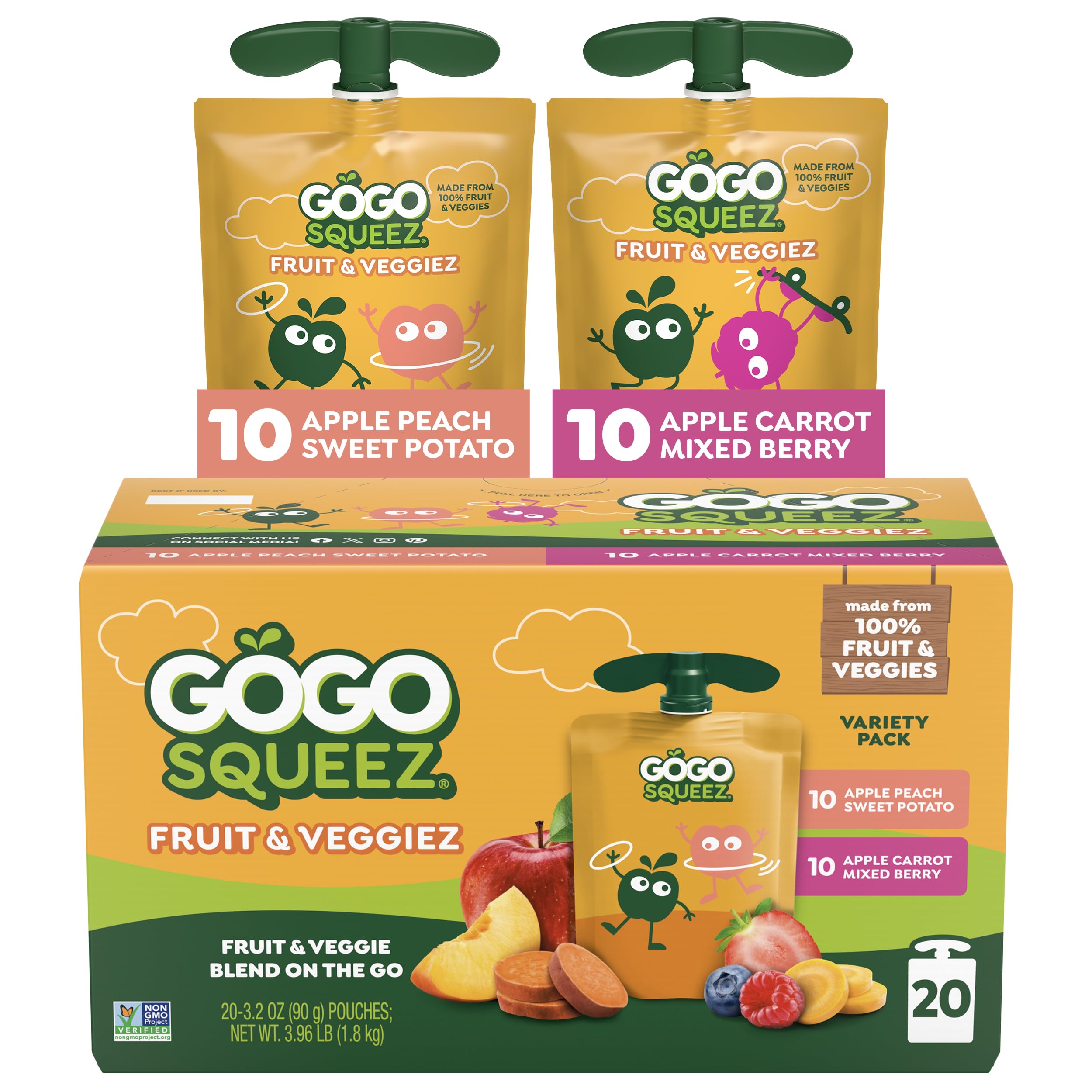 GoGo squeeZ Boulder Berry pouch for a kid-friendly fruit snack on the go.