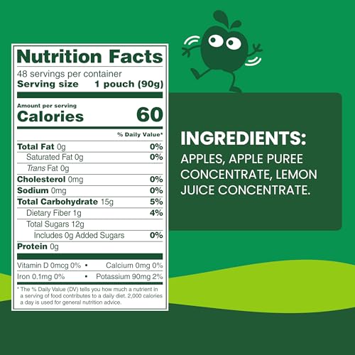GoGo SqueeZ no sugar added label emphasizes unsweetened fruit flavor.