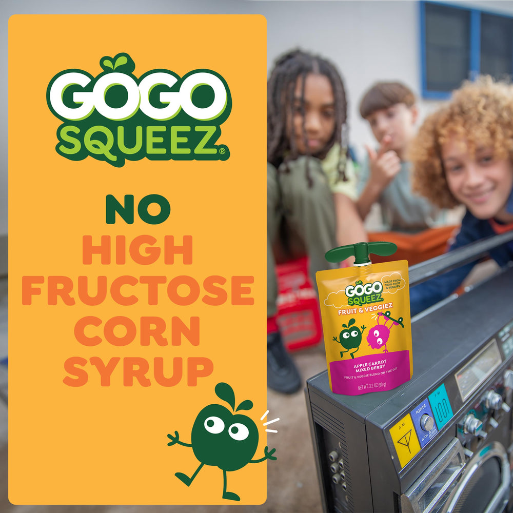 GoGo squeeZ Non-GMO Project Verified pouch for wholesome on-the-go snacking.