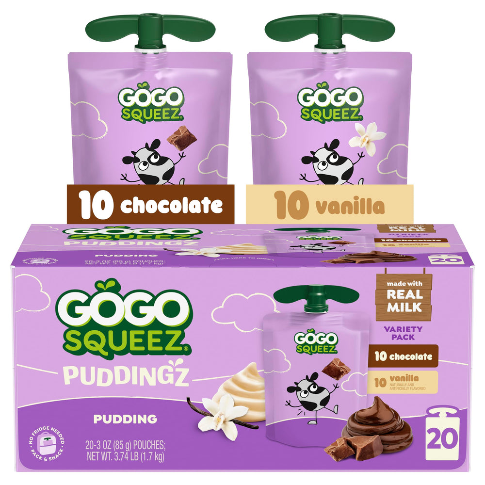 GoGo SqueeZ PuddingZ chocolate pouch ready for on-the-go indulgence