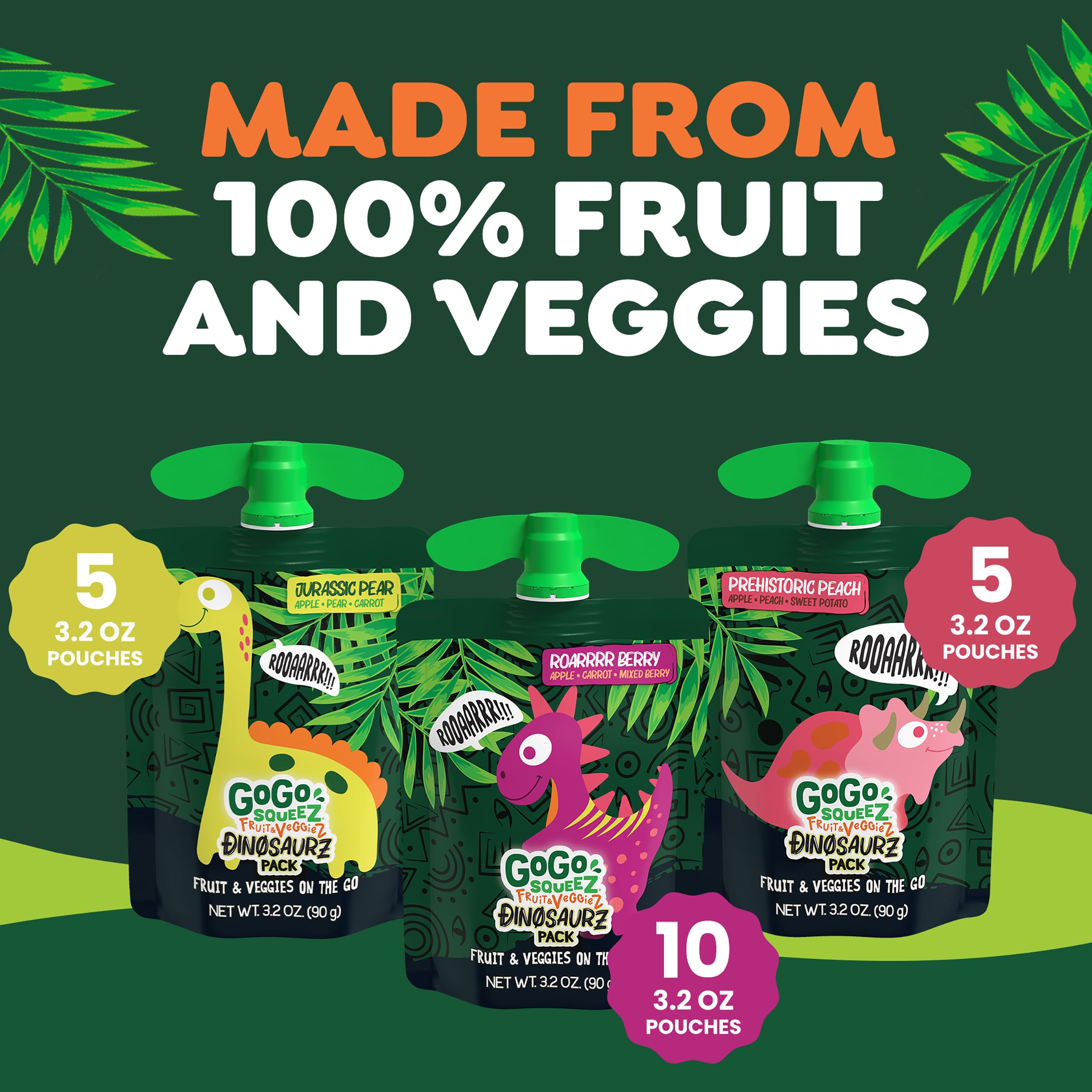 GoGo squeeZ Recloseable cap for mess-free snacking.
