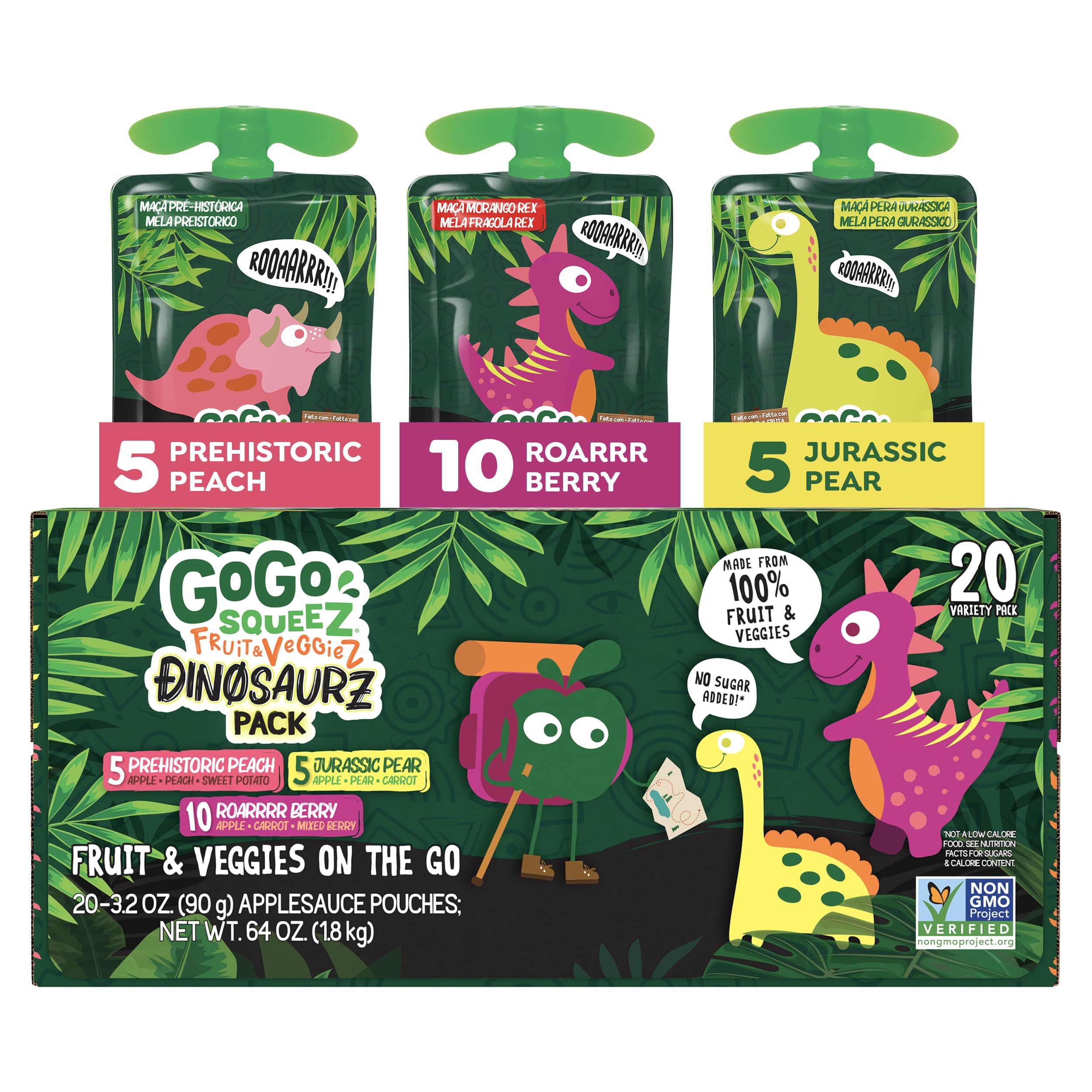 GoGo squeeZ Roarrrr Berry pouch for on-the-go snacking.