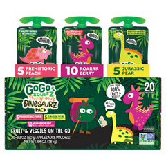 GoGo squeeZ Roarrrr Berry pouch for on-the-go snacking.
