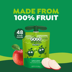 GoGo SqueeZ no artificial ingredients, clean-label snack.