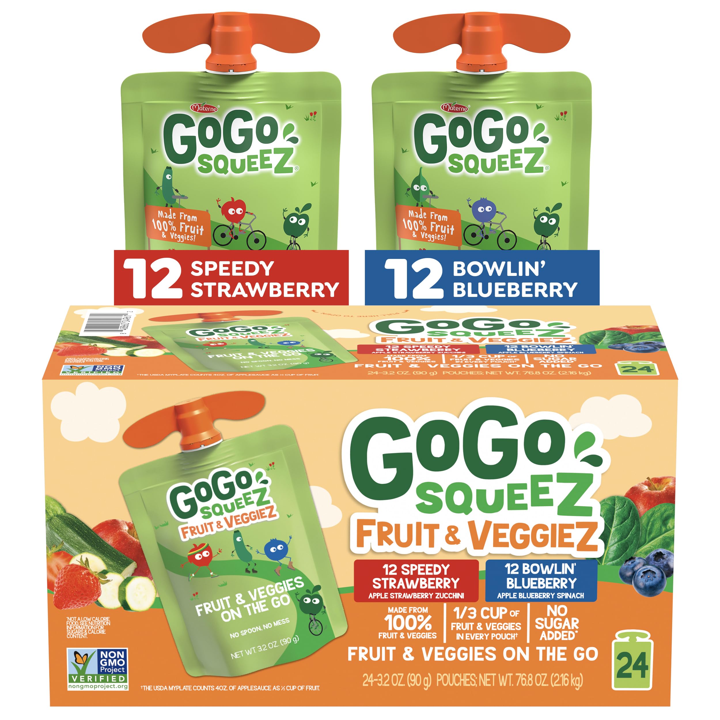GoGo squeeZ No Sugar Added Speedy Strawberry pouch for on-the-go snacking
