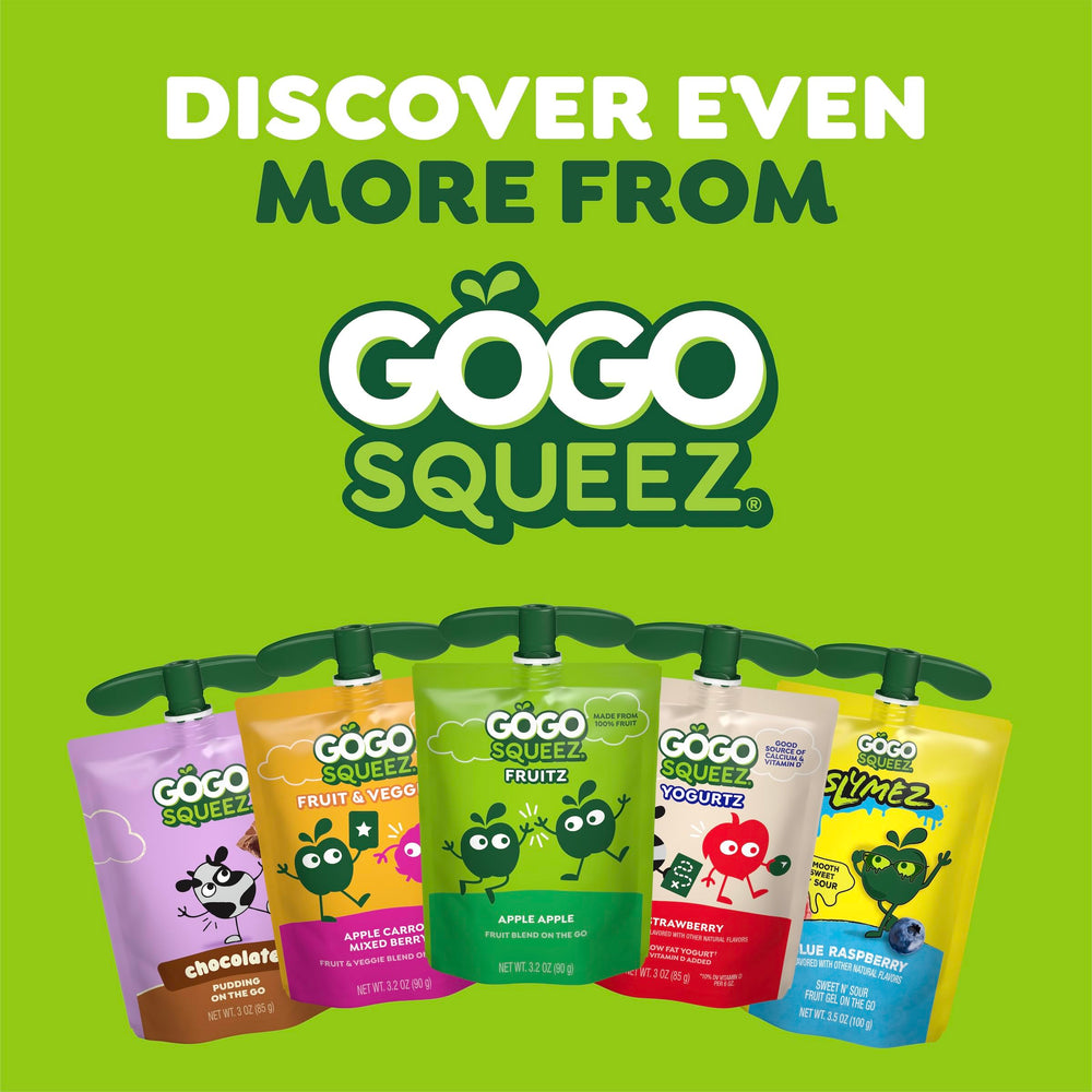 GoGo SqueeZ non-GMO verified fruit puree snack option.
