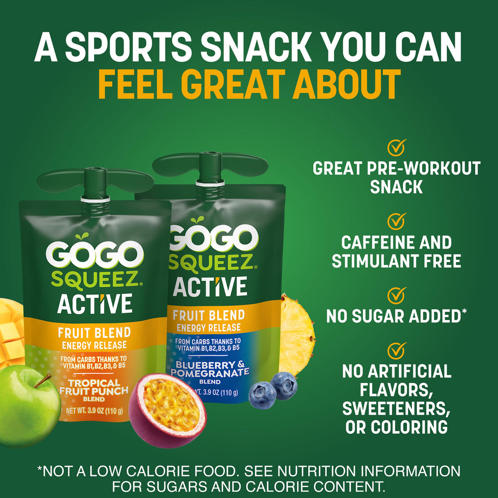 GoGo SqueeZ on the go packaging for easy snacking anywhere