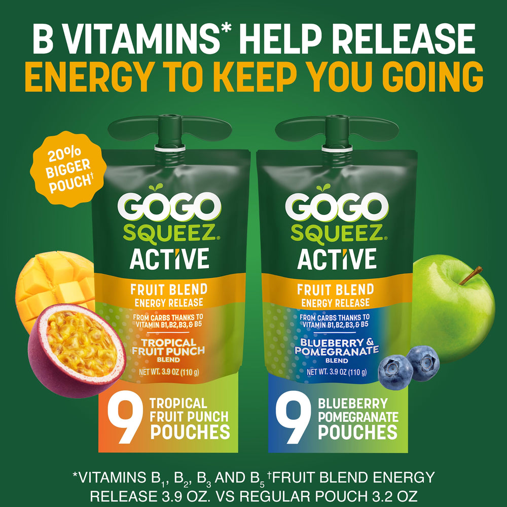 GoGo SqueeZ 20 percent bigger pouch for longer, fruit-forward snacking
