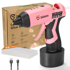 GoGonova cordless glue gun front view for on-the-go crafting.