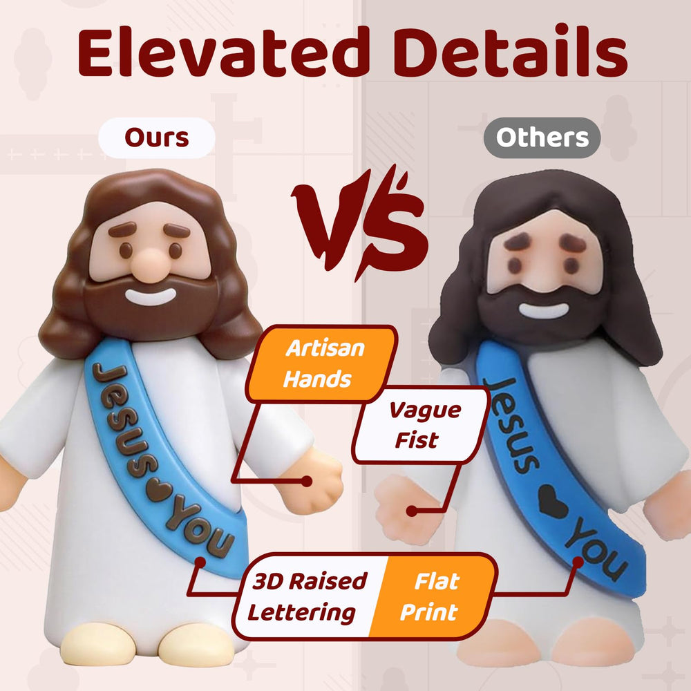 Goherii Little Jesus Figures in passion red, perfect for Easter egg hunts and celebrations.