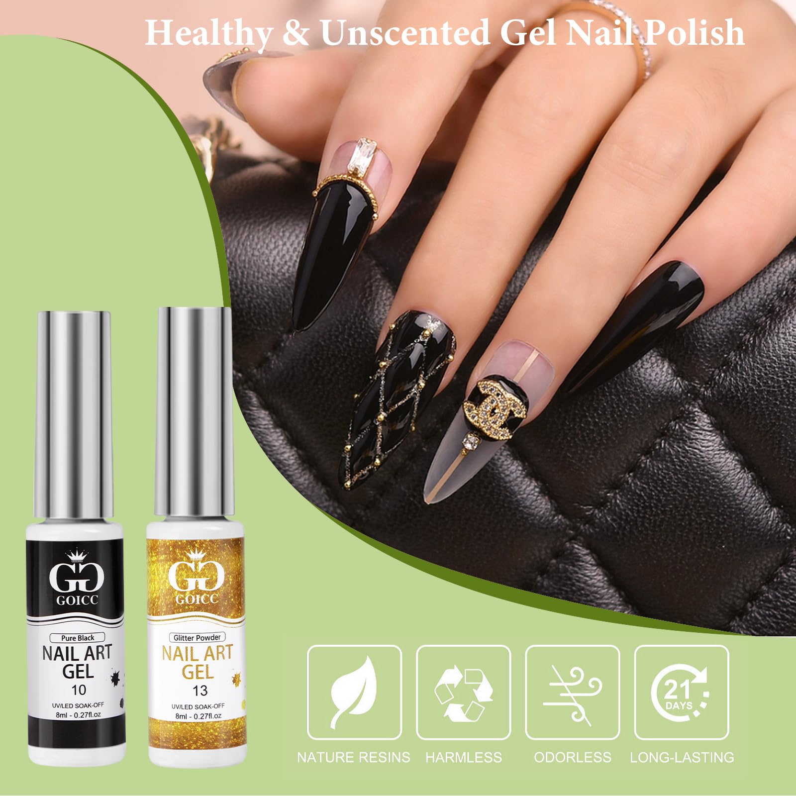 GOICC built-in ultra-thin brush close-up for precision detailing.
