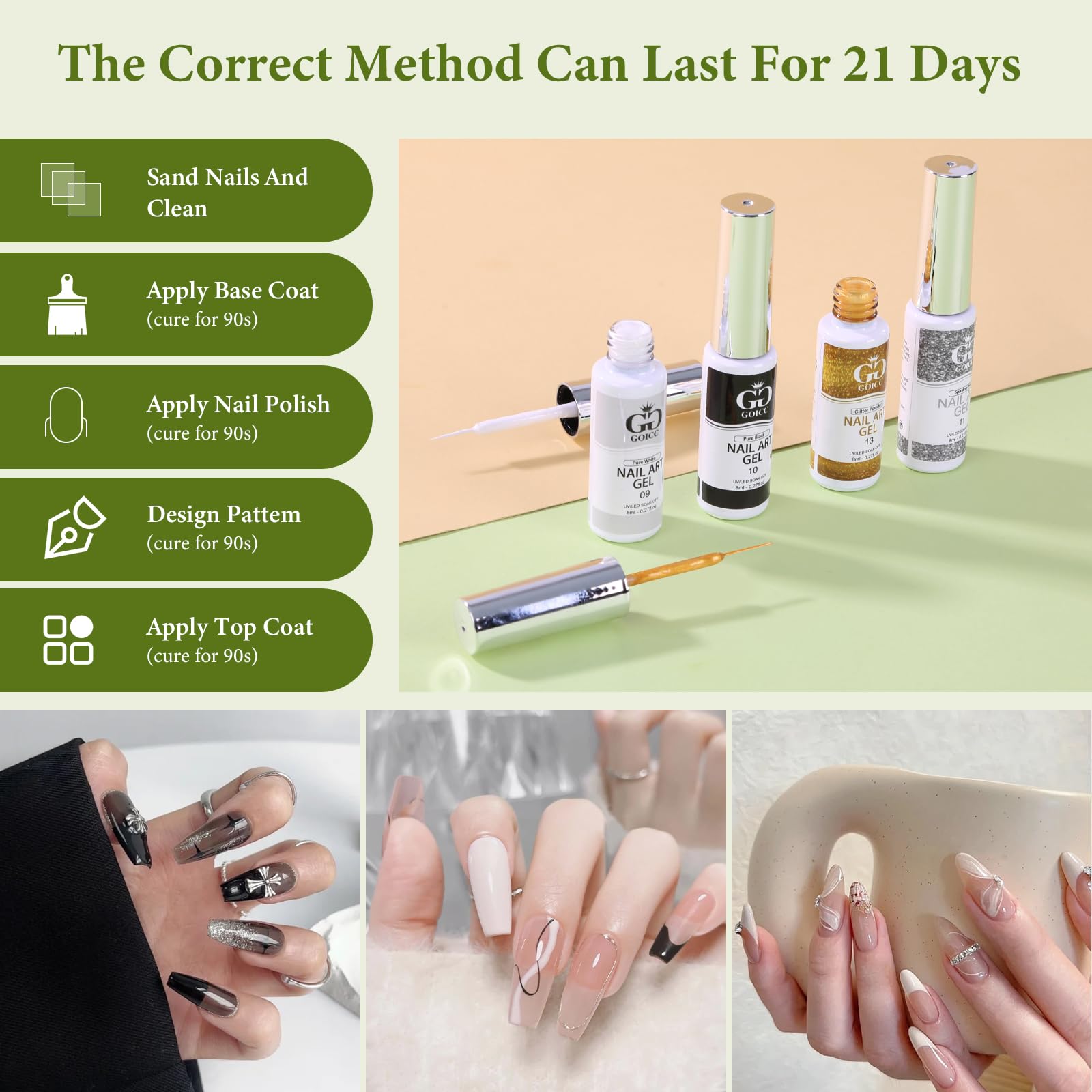 GOICC gift-ready packaging highlighting versatile nail art options.