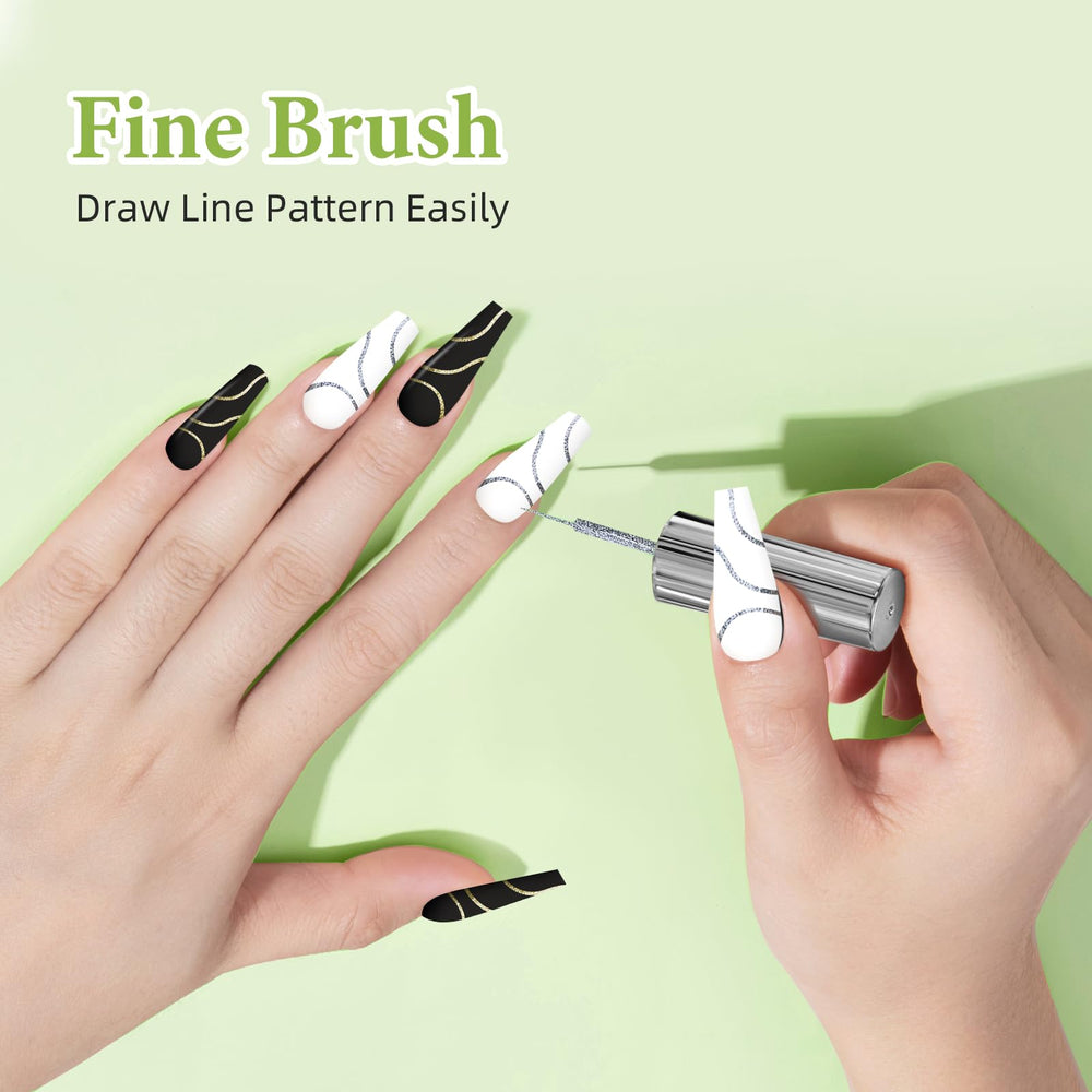 GOICC gel nail art set silver glitter bottle adds sparkle for festive accents.