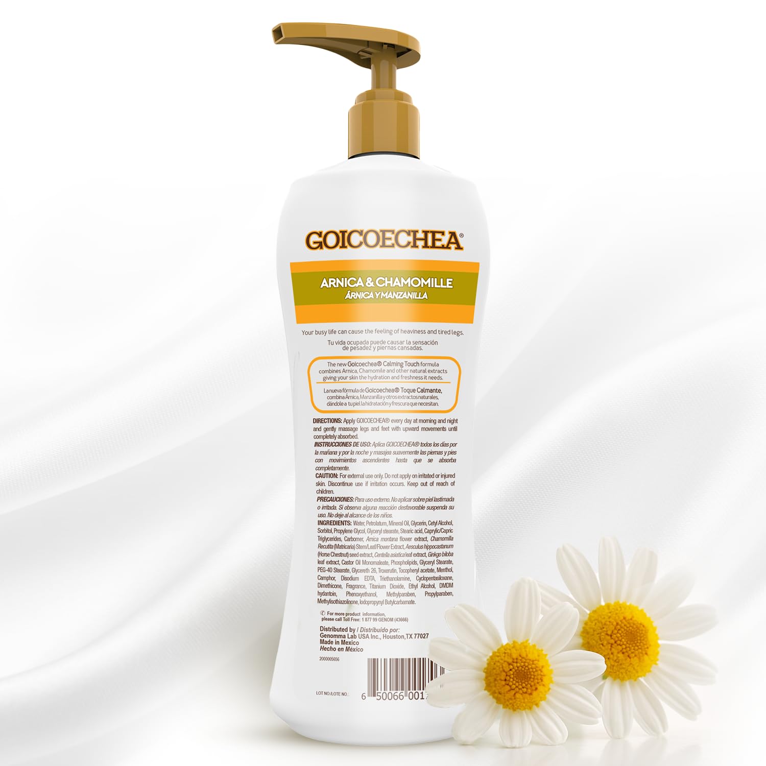 Goicoechea Arnica & Chamomile packaging label close-up