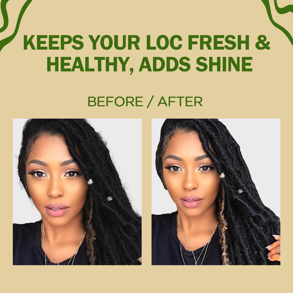 Goiple Anti-frizz spray protects locs from humidity and daily wear.