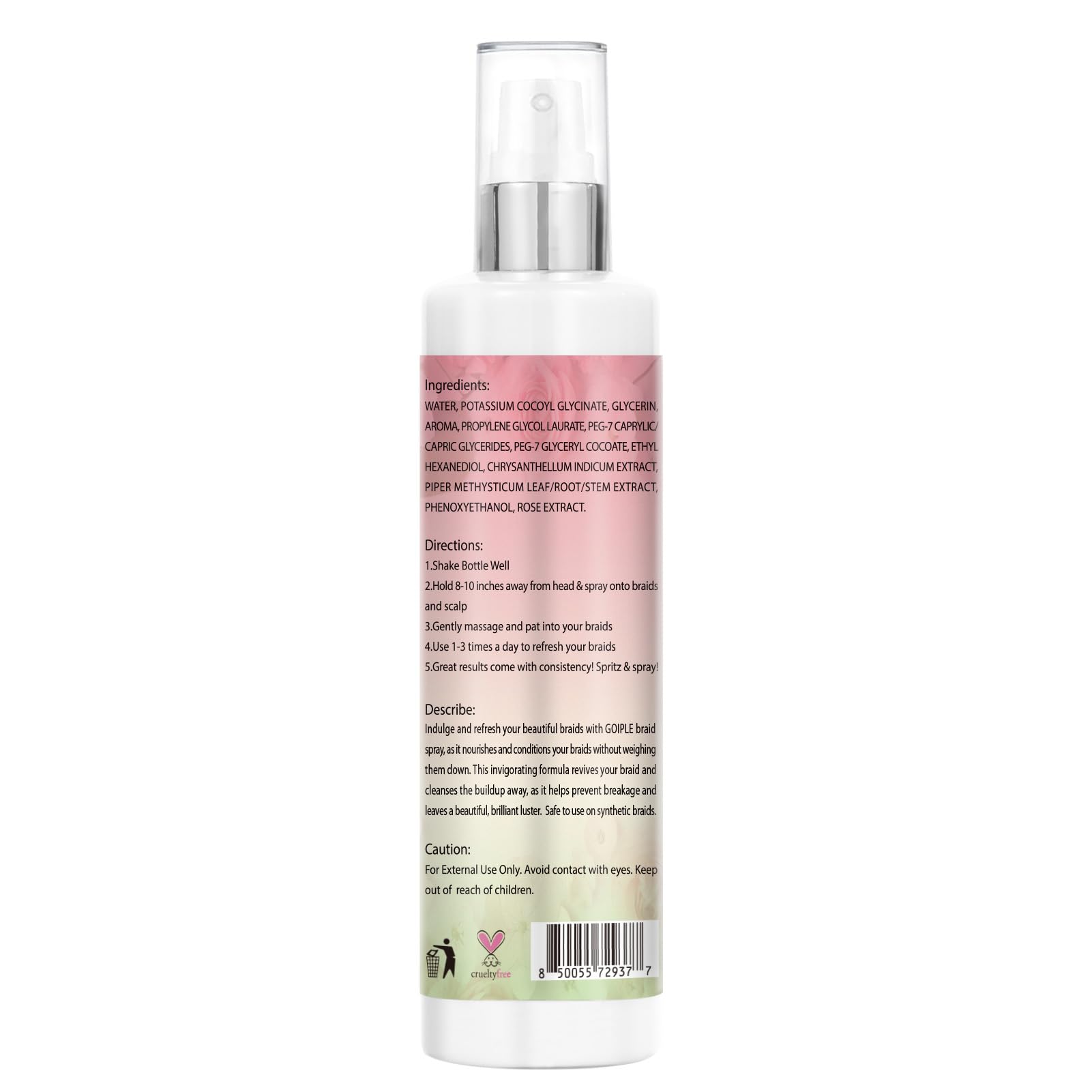 Goiple Braid Spray Rose Mint fragrance and scent highlighting