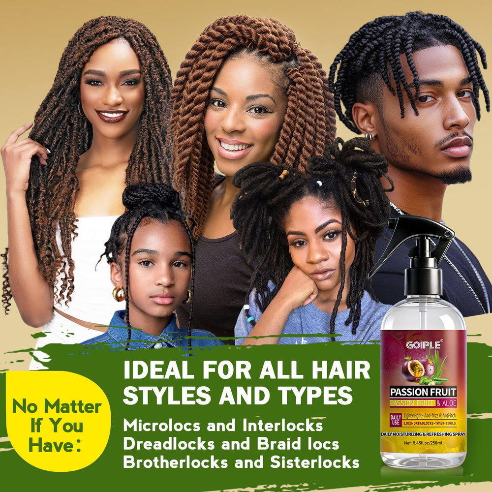 Goiple eight-point-four-ounce bottle showcases versatile protective styles care.
