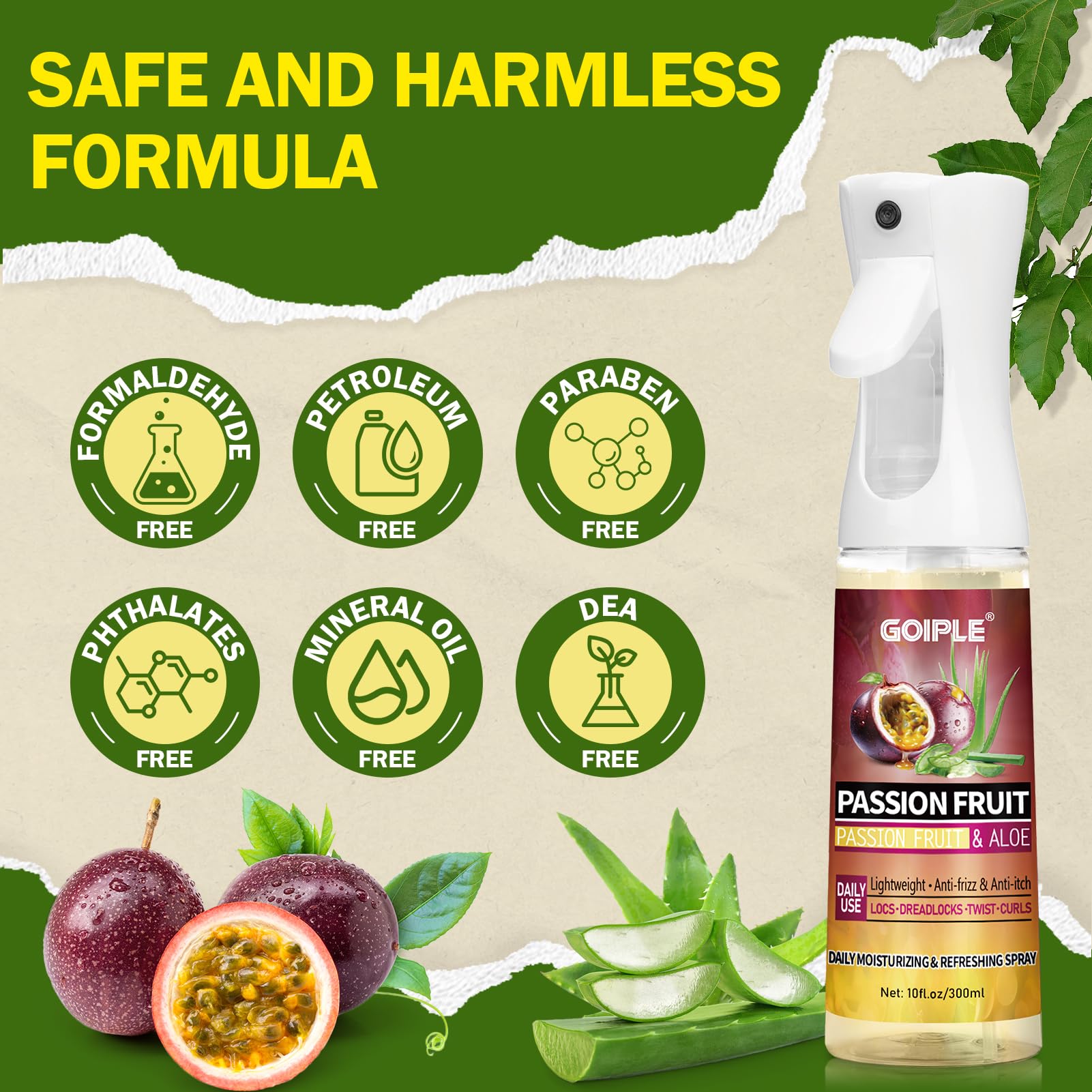 Goiple hair mist refreshes scalp and strands with gentle formula.
