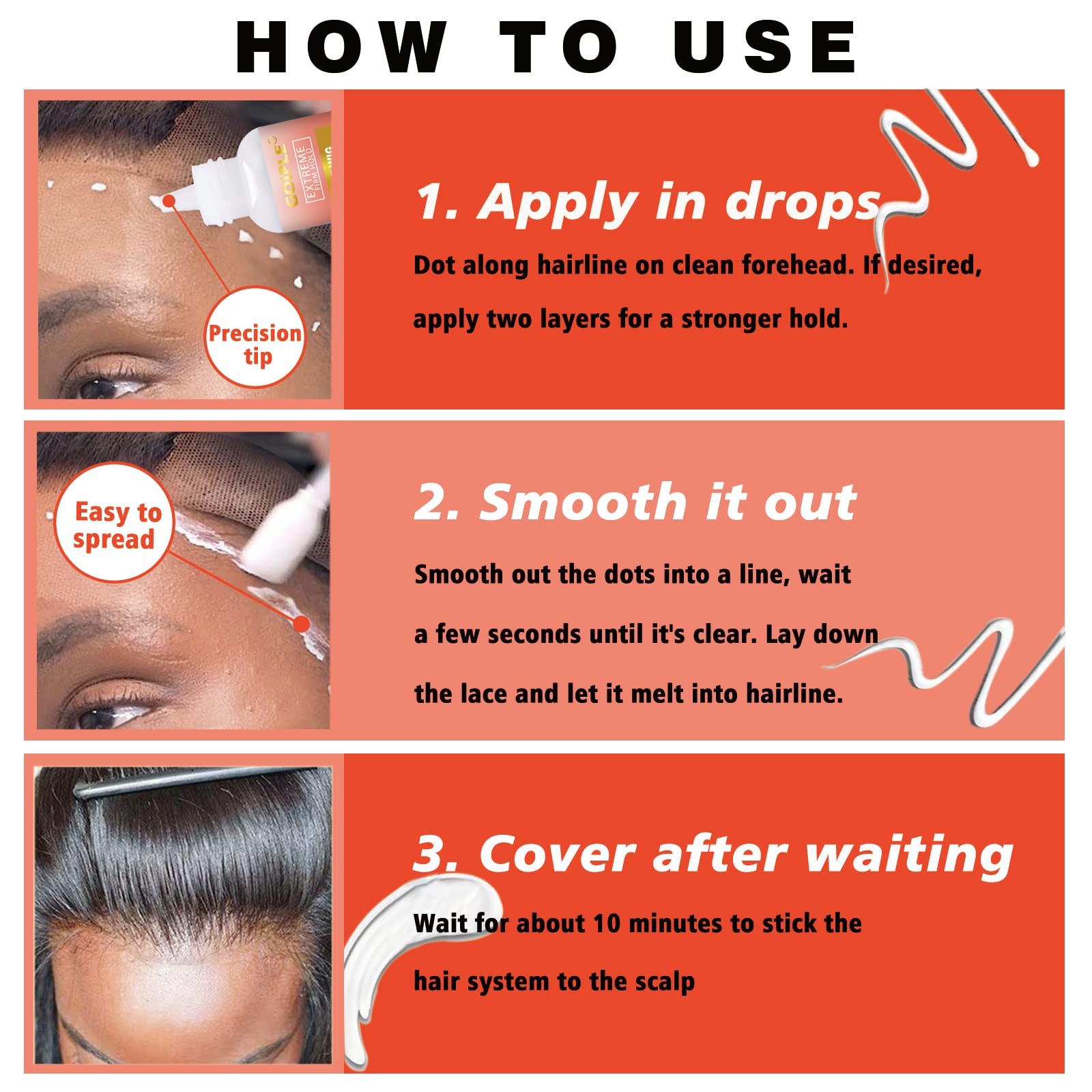 Goiple hair wax stick for precise wig styling and edge control