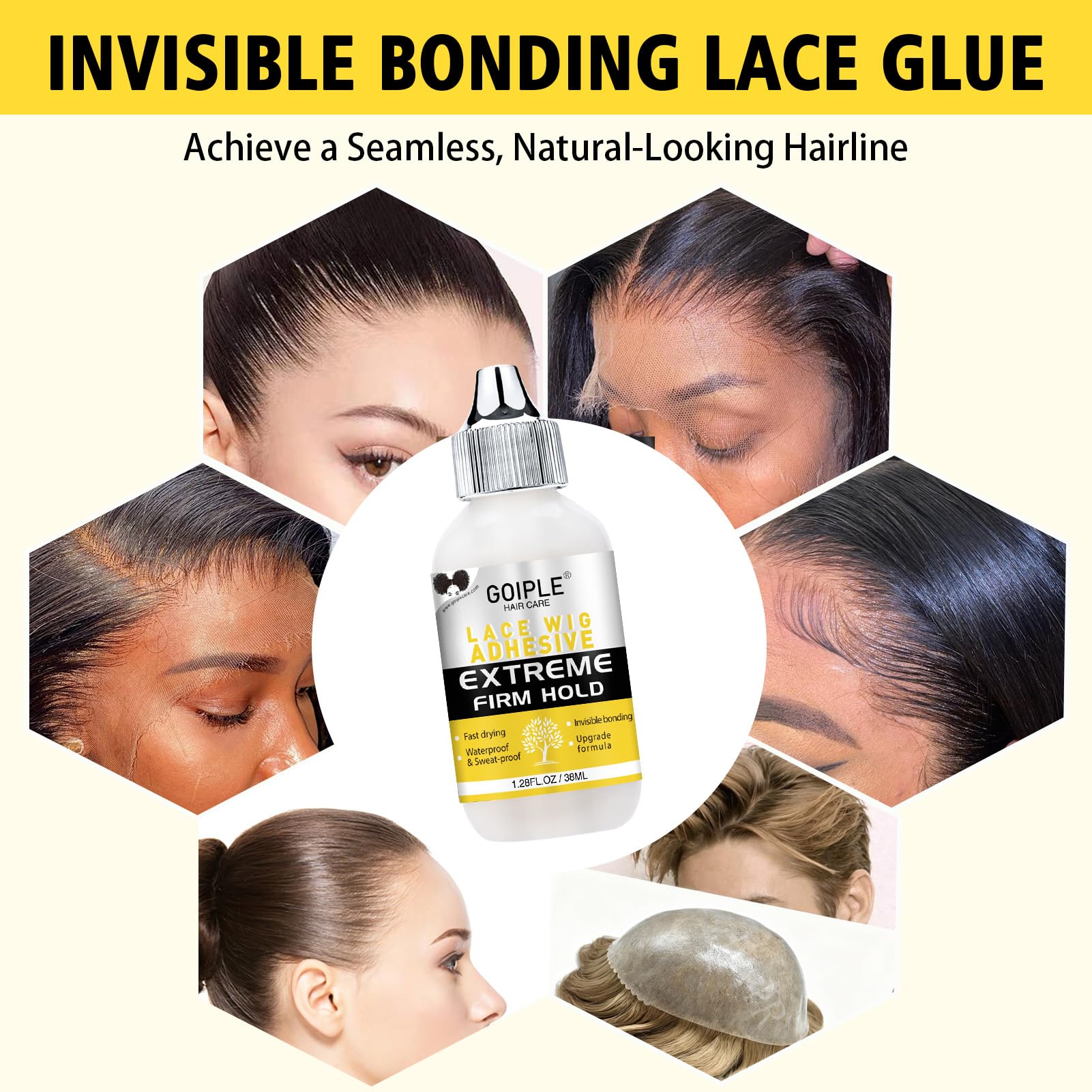 Goiple invisible bonding lace system creates a seamless blend with your scalp.