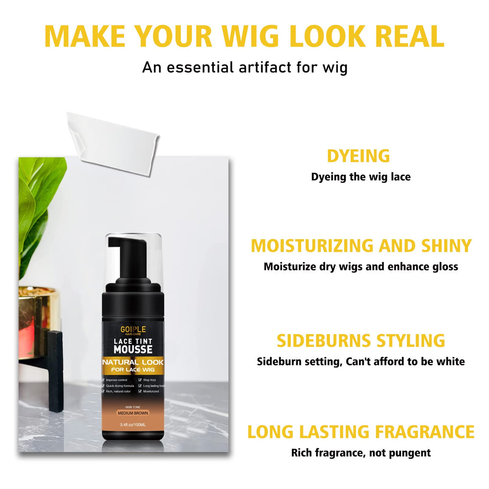 Goiple invisible lace transition showing natural scalp-to-wig blend