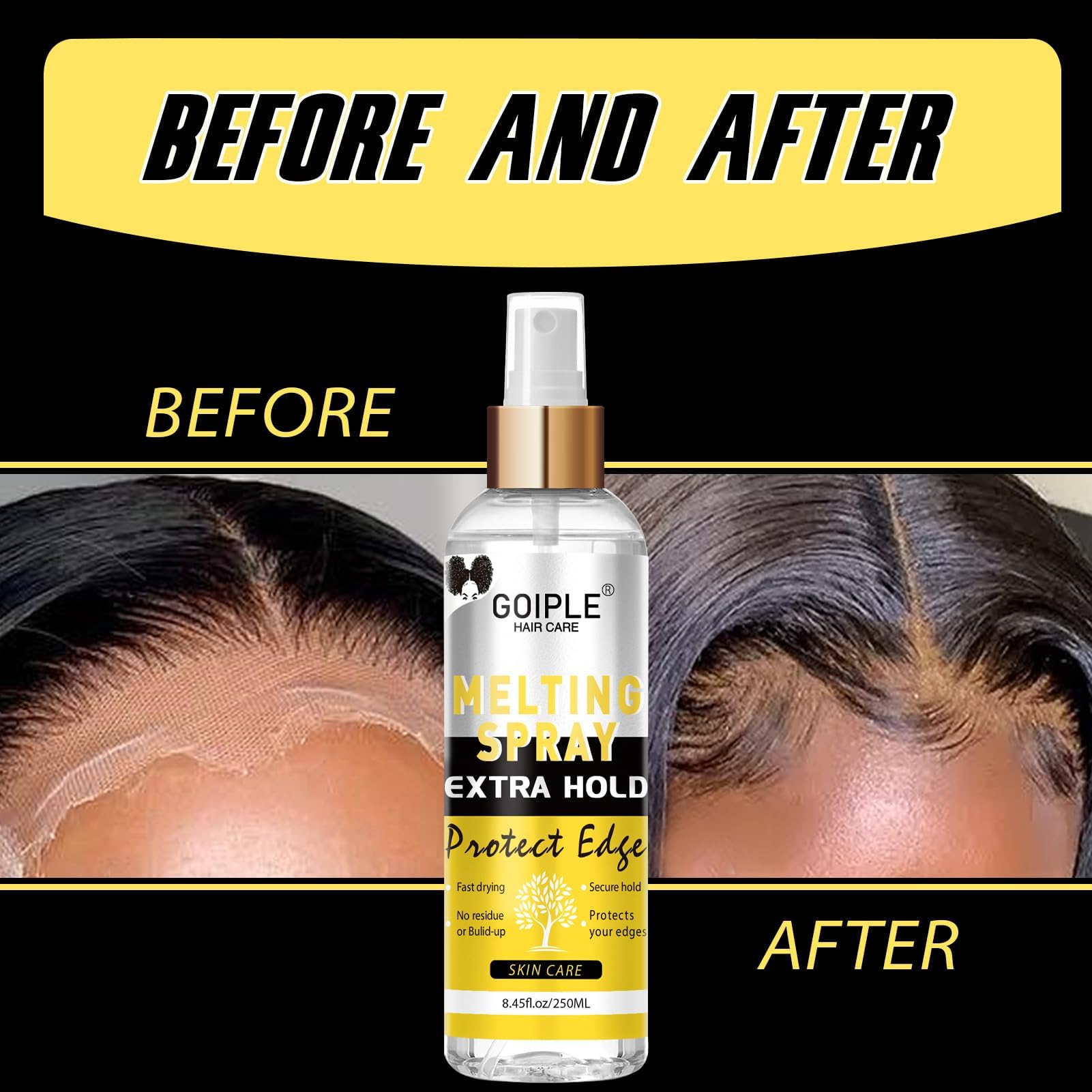 Goiple Lace Melting Spray supports daily wear with strong hold.