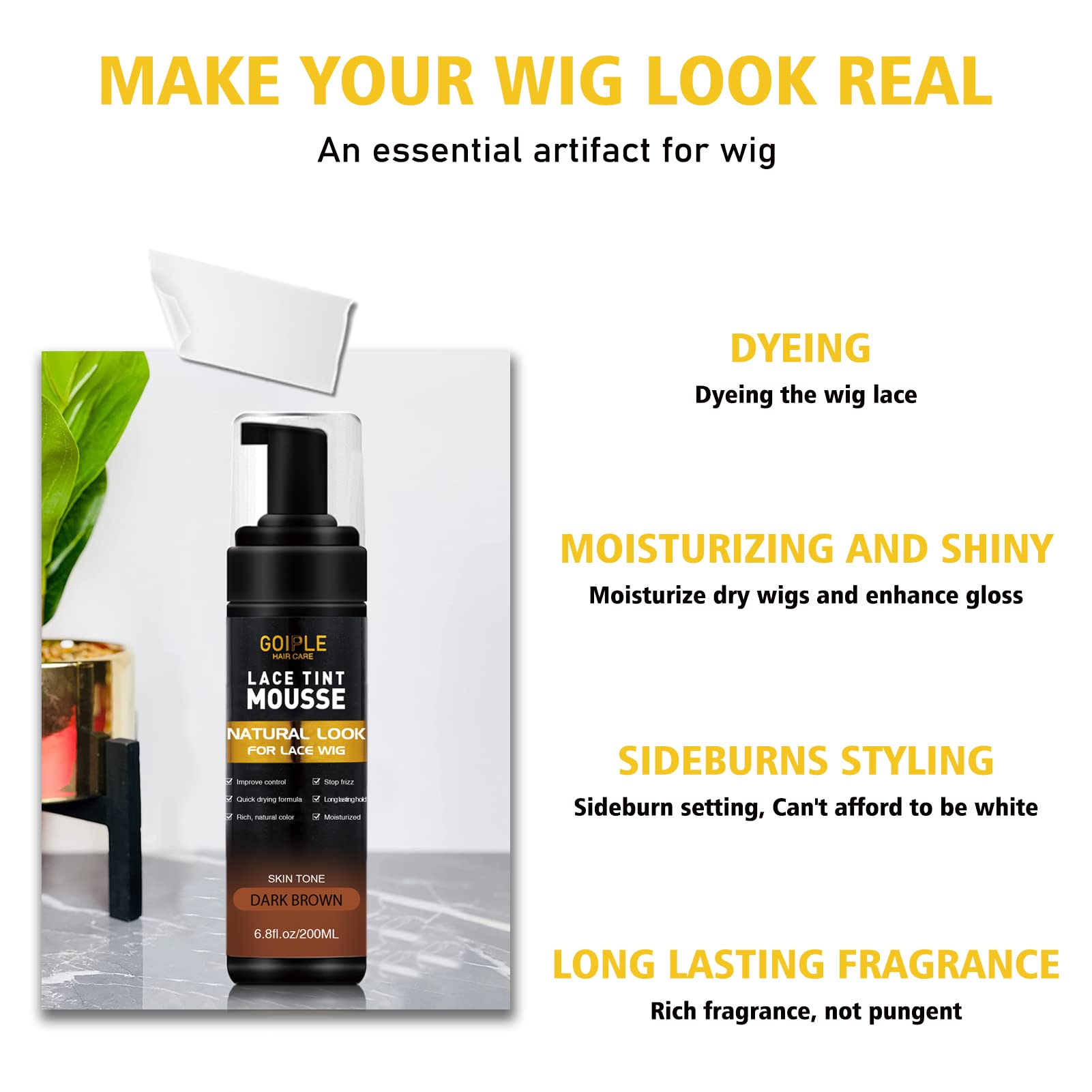 Goiple Lace Tint Mousse three shade options on skin for match.