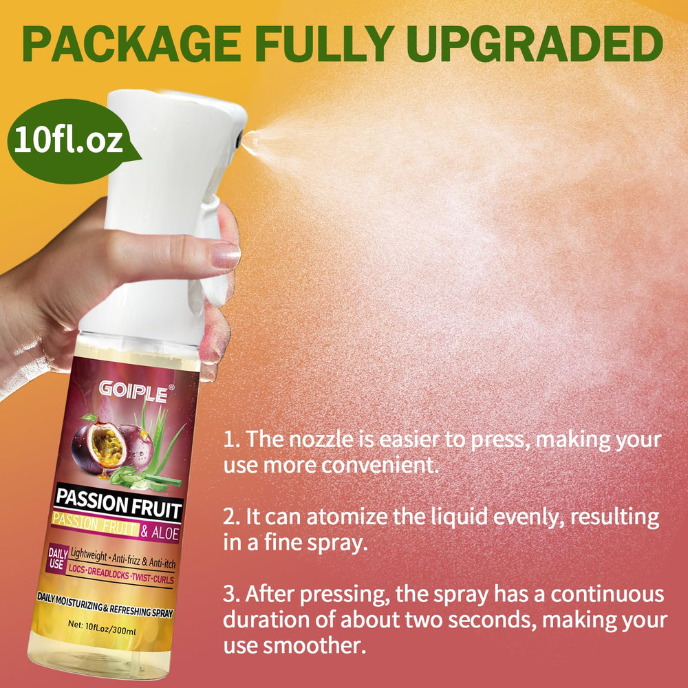 Goiple Loc Moisturizing Spray applied evenly to locs for consistent moisture.