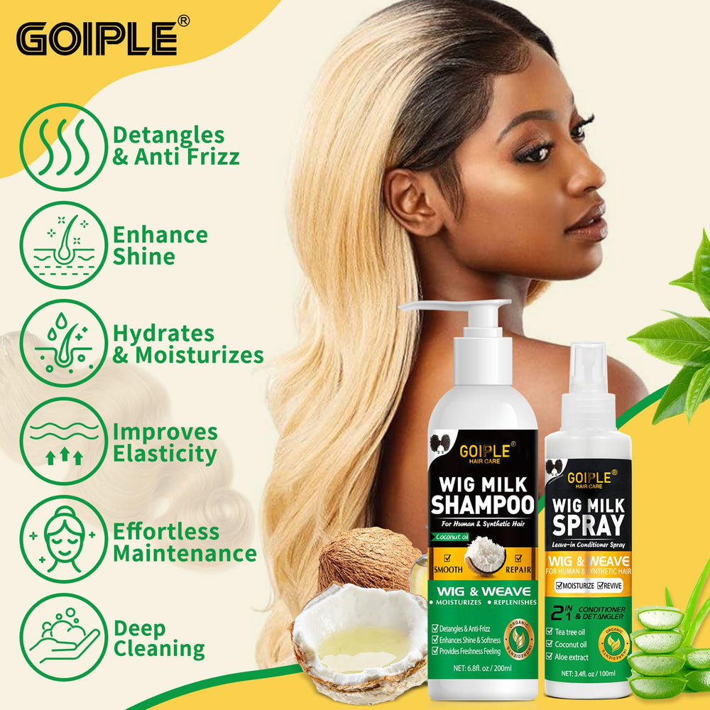 PH-balanced Goiple Wig Shampoo cleanses without drying synthetic fibers