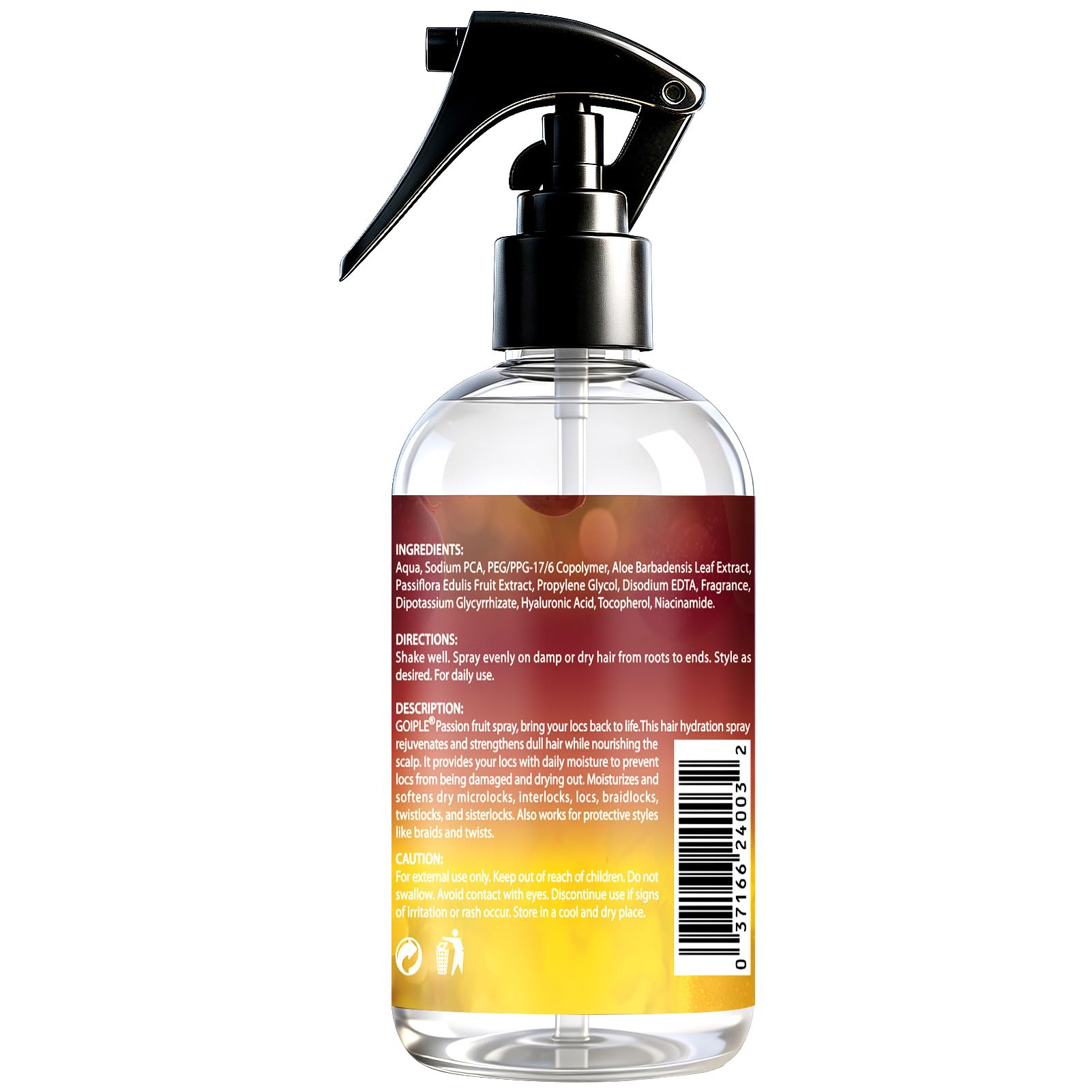 Goiple Loc Moisturizing Spray shown during a protective styling routine.
