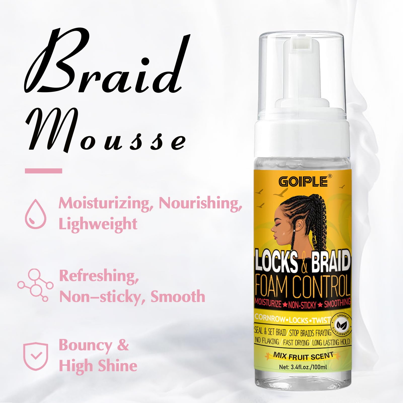 Goiple rosemary hair growth oil nourishes scalp during styling sessions.