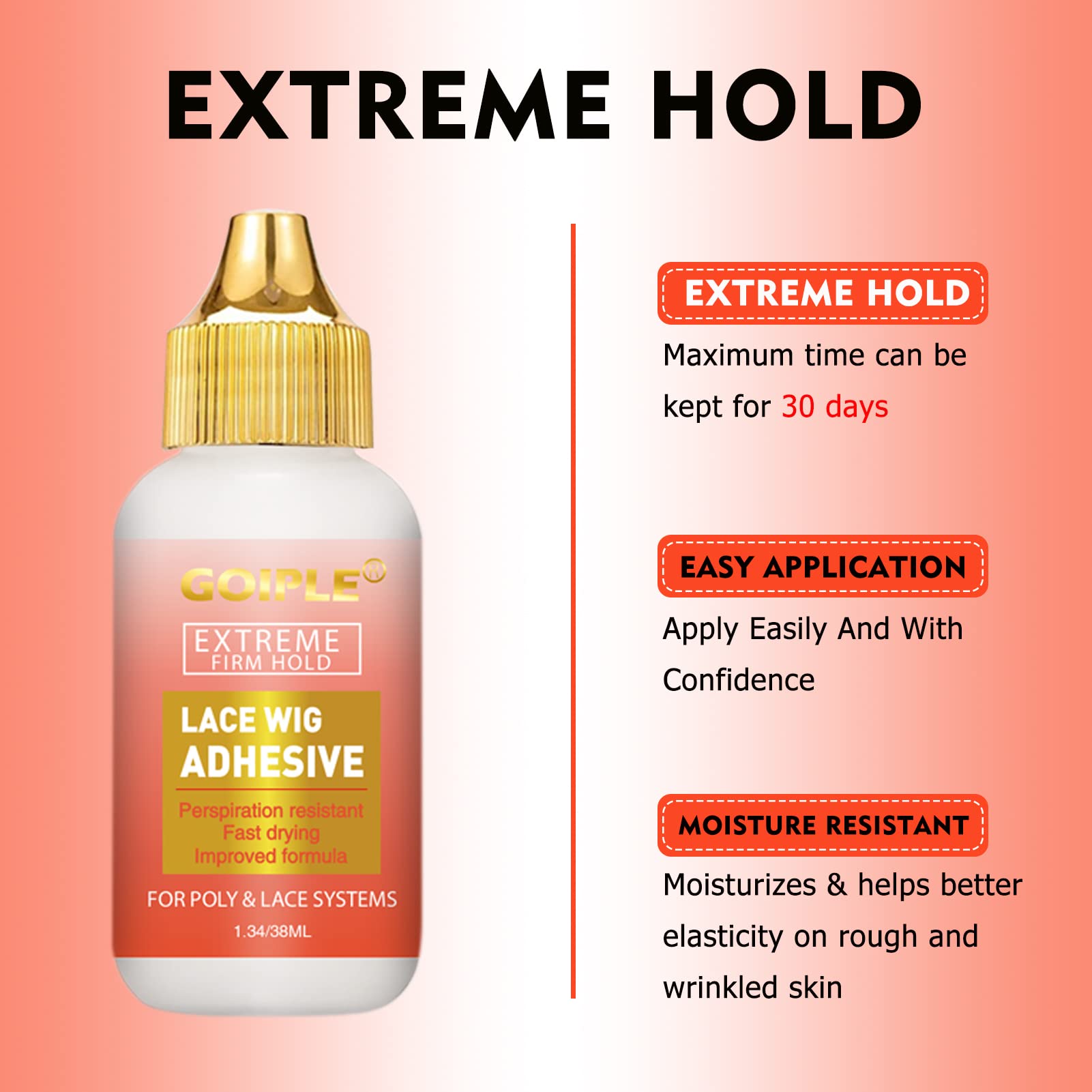 Goiple wig glue remover designed for easy residue-free cleanup