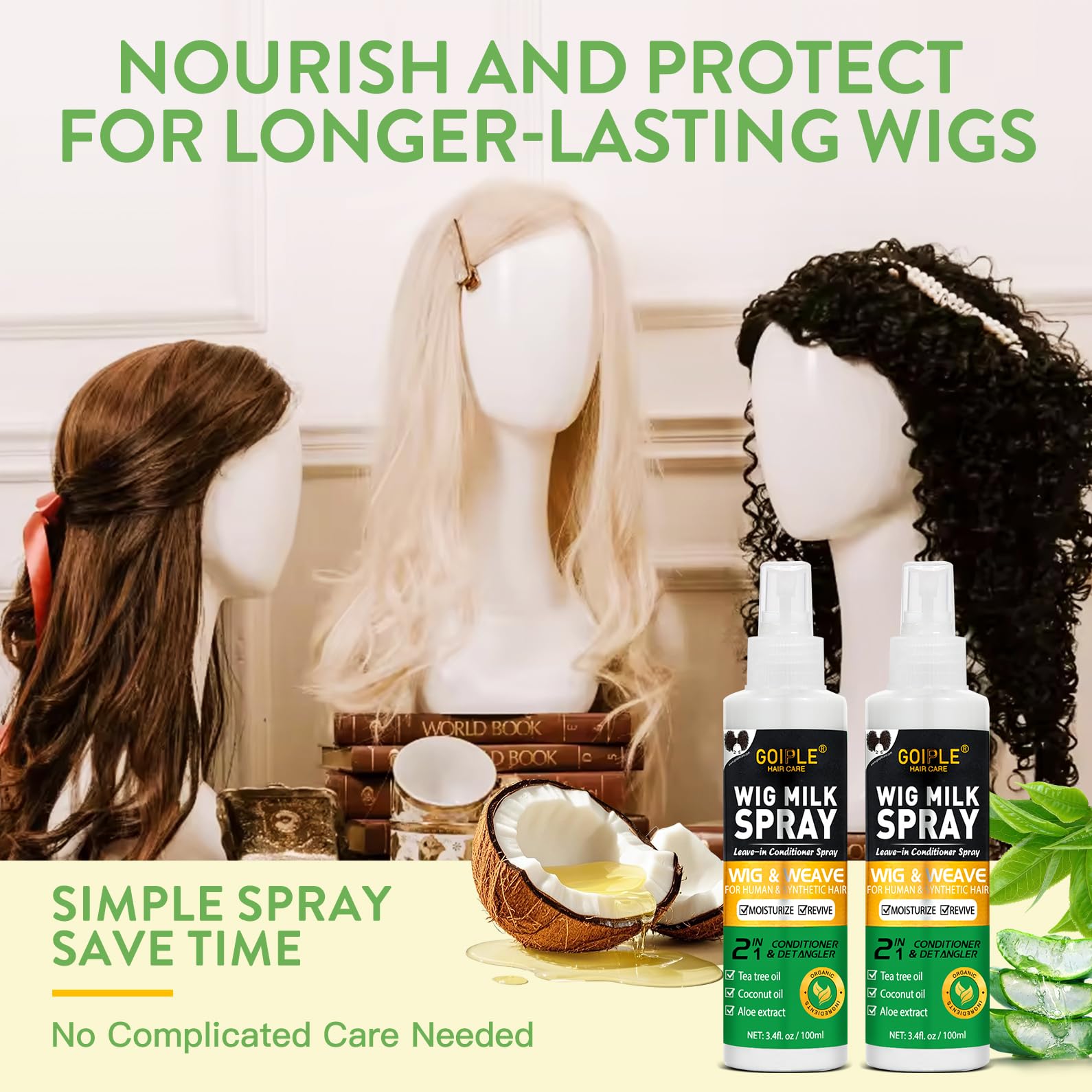 Goiple Wig Milk Spray no rinse usage for quick conditioning on the go