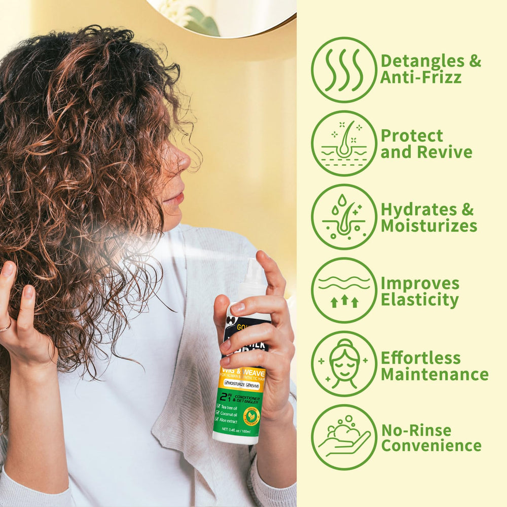 Goiple Wig Milk Spray nozzle dispense for quick no rinse detangling