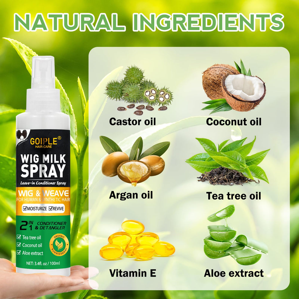 Goiple Wig Milk Spray tea tree oil drop highlighting conditioning for wigs