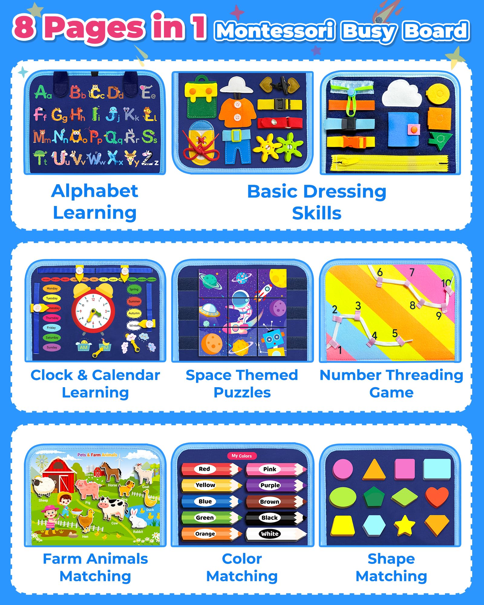 Gojmzo Busy Board button activity supports practical life skills and focus