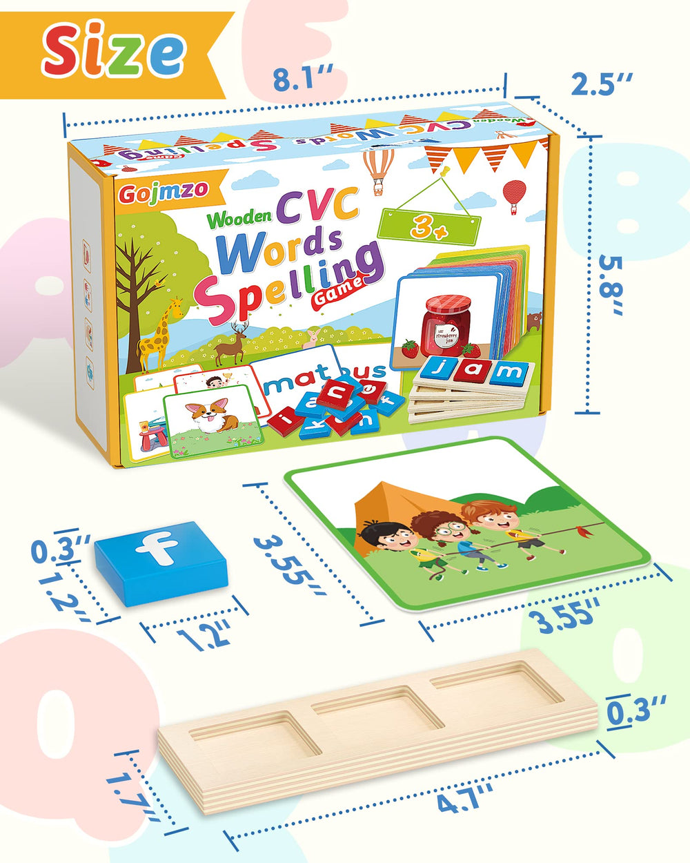 Gojmzo Montessori inspired phonics toy supports classroom or home learning.