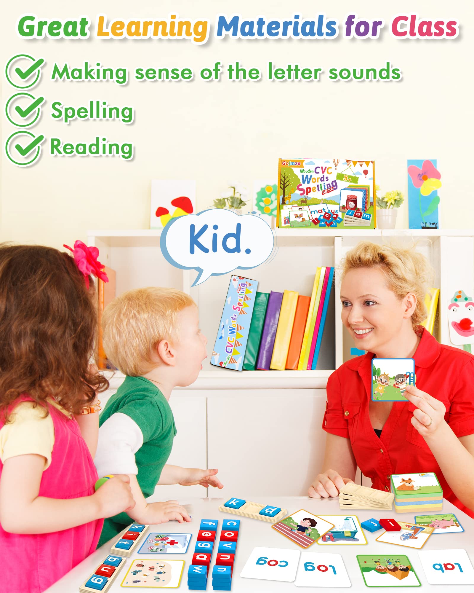 Gojmzo wooden spelling boards ideal for building word spelling skills.